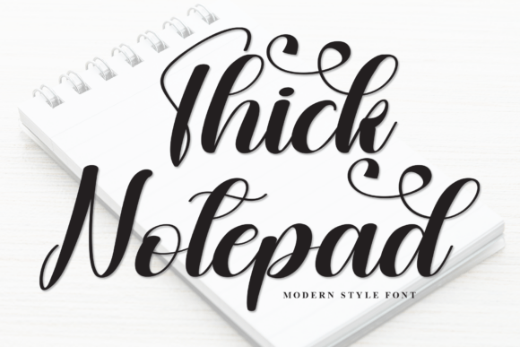 Thick Notepad: A Stylish Script Font for Modern Web Design